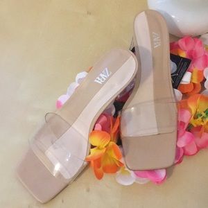 Zara nude sandal sz 6 1/2(euro 37)